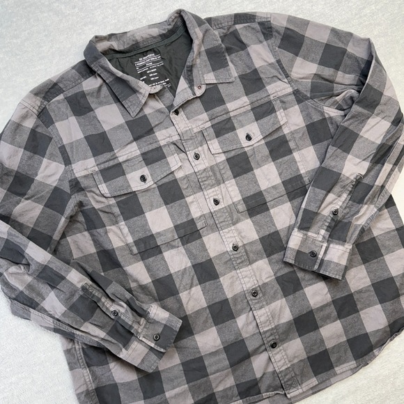 REI Coop Shirt Mens 3XL Gray Buffalo Plaid Wallace Lake Flannel Button Up Chore - Picture 1 of 10